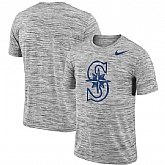 Seattle Mariners  Nike Heathered Black Sideline Legend Velocity Travel Performance T-Shirt